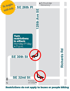Woodridge Turn Restrictions Graphic