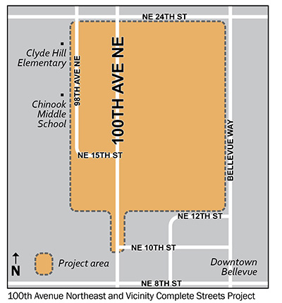 100th Ave NE Complete Streets Project Map