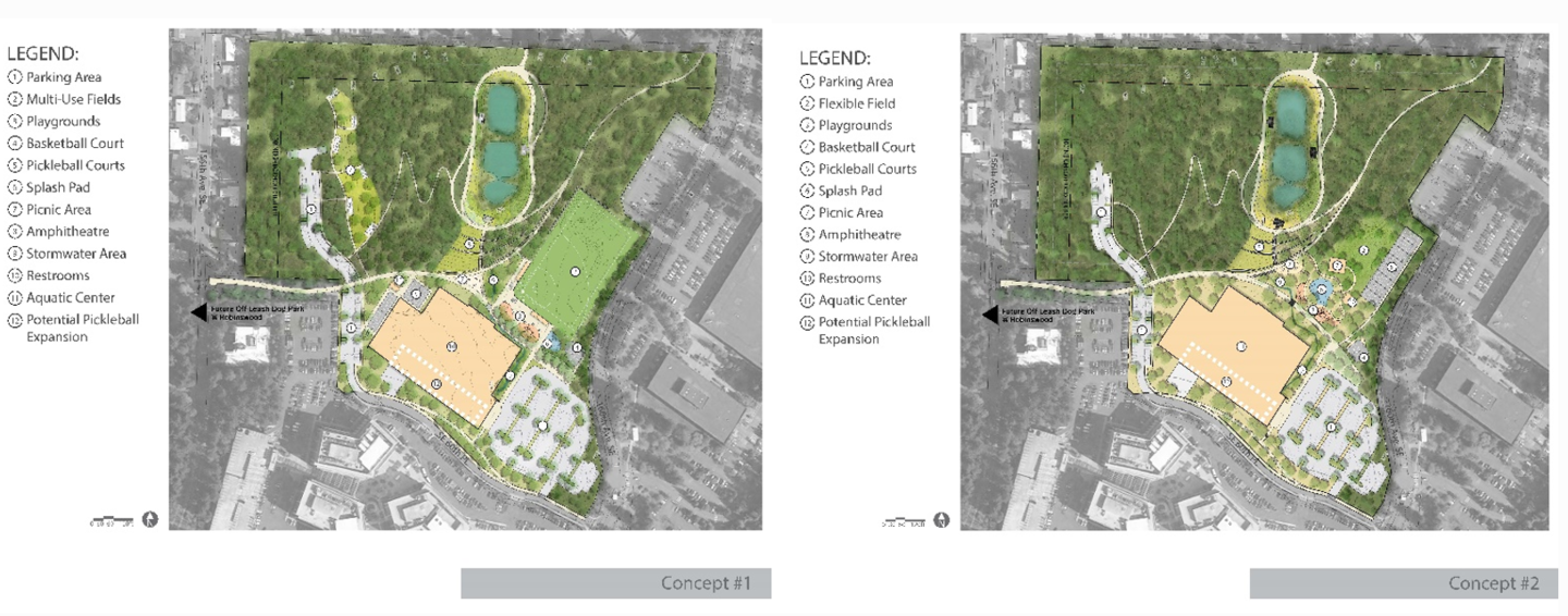 image of Bellevue Airfield Park Concept Plans 1 and 2
