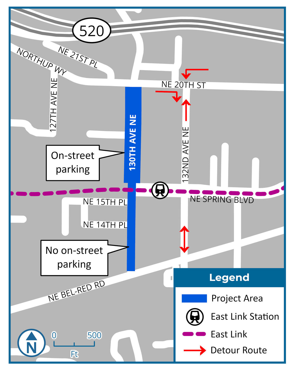 130th Avenue Northeast project map