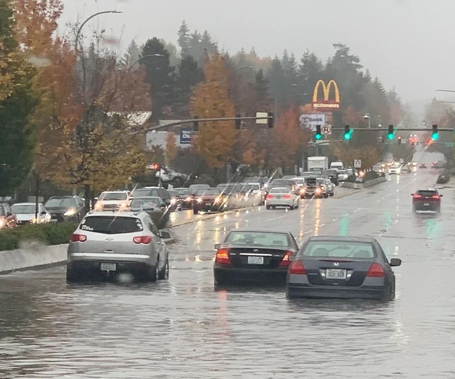Factoria Boulevard Flooded