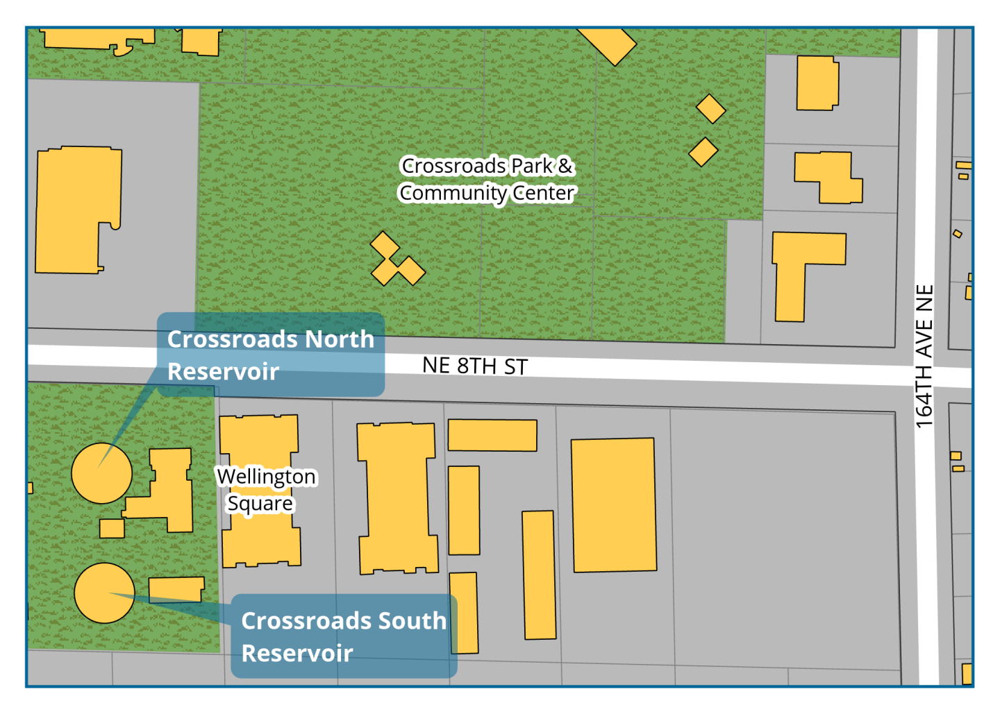 Crossroads North and South Reservoir Recoating Project Location Map