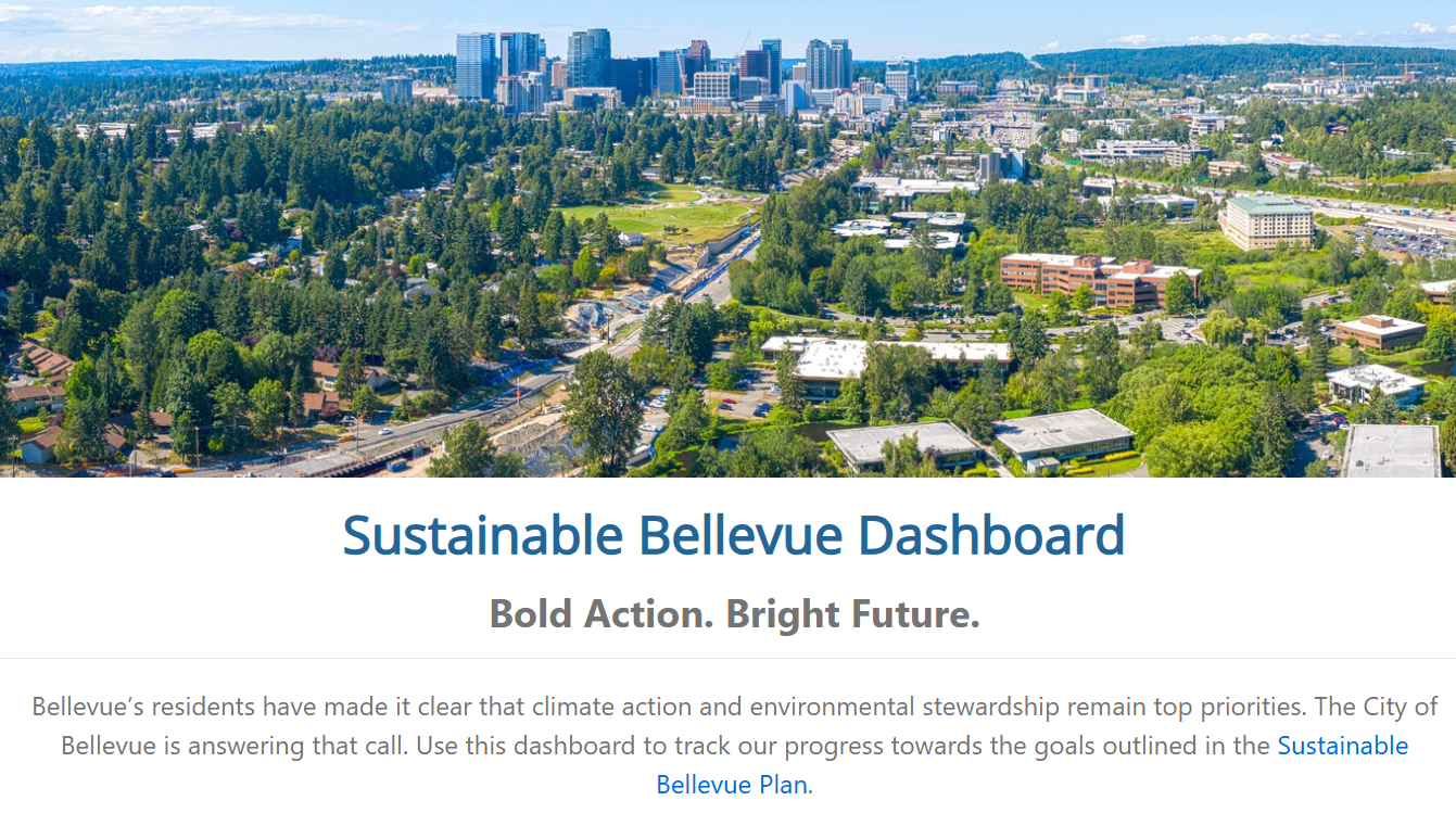 Image of Sustainable Bellevue Dashboard Homepage 