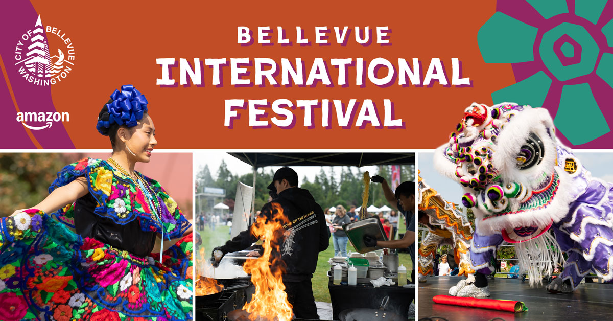 Bellevue International Festival. Photos of cultural performers.