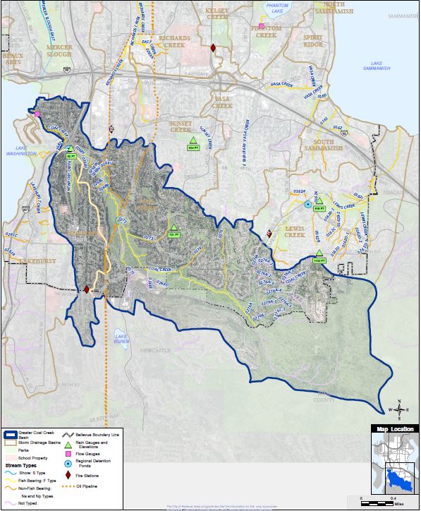 image of greater coal creek basin map