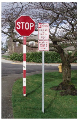 Residential Parking Zone Sign in Neighborhood