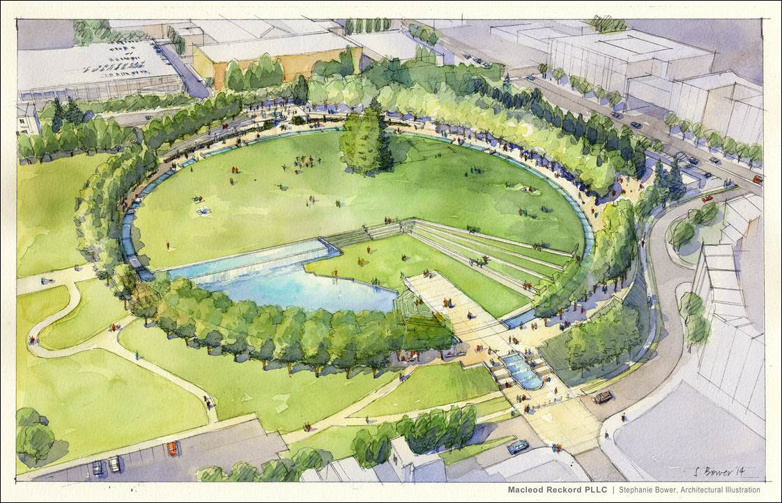 Downtown Park - drawing of the completed circle