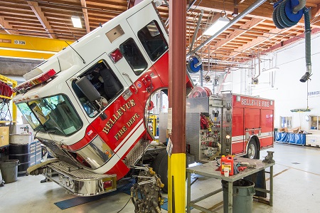 image of fleet working on fire truck