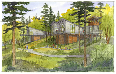 Drawing of Mercer Slough Environmental Education Center