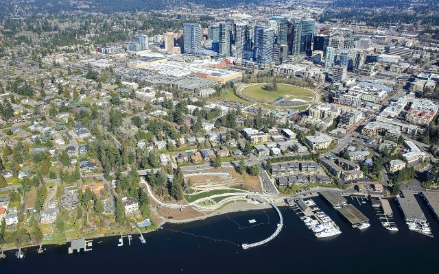 Aerial image of Bellevue's downtown