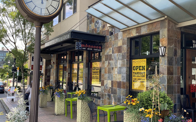 Patio dining is available on Main Street, among other locations.