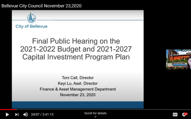 Final Budget Public Hearing Image from Virtual Meeting