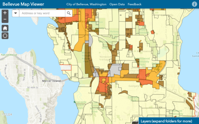 Image of Bellevue zoning map
