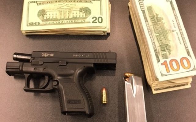 Confiscated gun and cash
