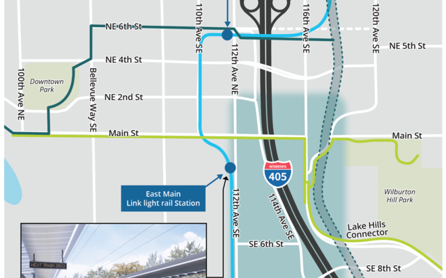 This map displays the area studied for I-405 south downtown access.