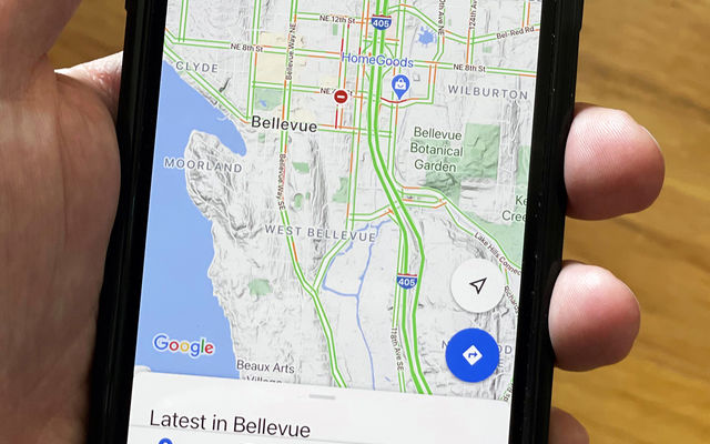 Close-up of navigation app on a smartphone