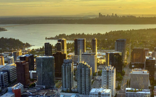 Aerial view of downtown Bellevue