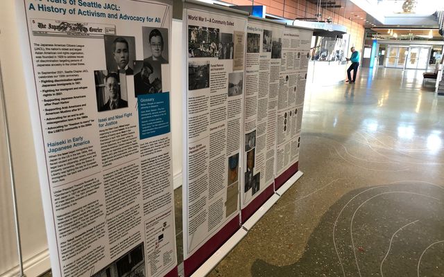In honor of Asian American, Native Hawaiian and Pacific Islander Heritage Month, panels about the Japanese-American Courier are on display at City Hall.