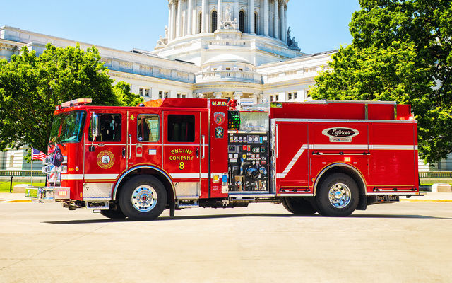 The city's electric fire engine, a Pierce Volterra, will be in Fire Station 1.