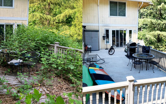 A backyard deck is transformed via the Jubilee program.