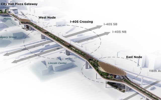 Aerial rendering of the Grand Connection Crossing.
