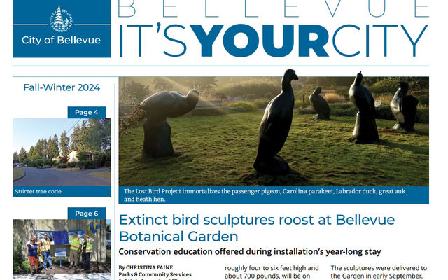 Front page of It's Your City issue, with photos, headlines and text