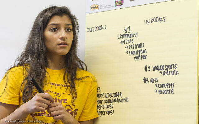 A young person speaks at a Bellevue Youth Involvement Conference.