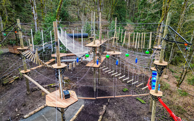 Bellevue's new aerial park at Eastgate Park seen from above.