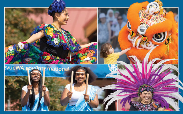 Four photos of performers at International Festival.