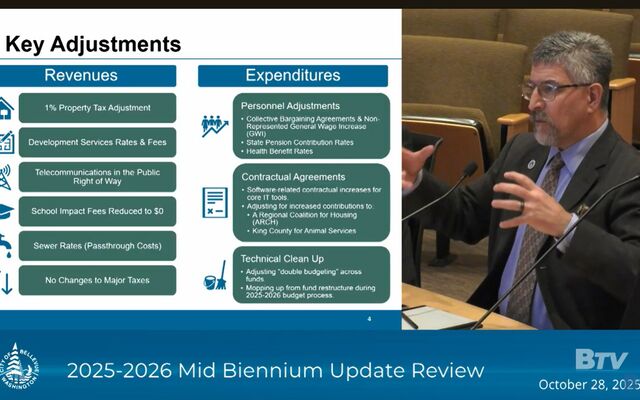 City's Director of Finance gives budget presentation to council