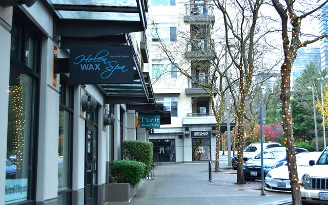Business store fronts on 103 Ave NE