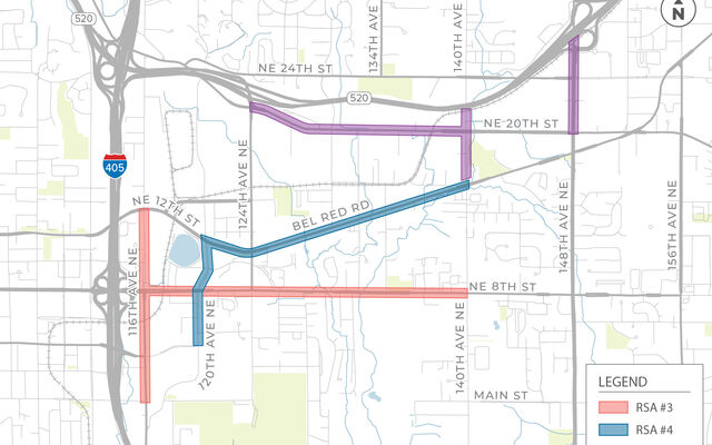A map shows each of the corridors where there will be walking audits.