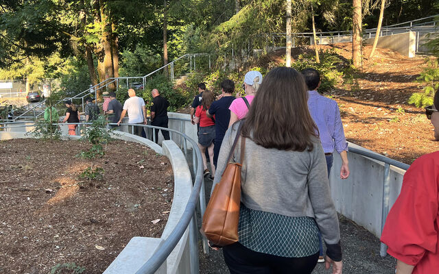 Residents and city leaders walk in BelRed.