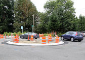 This "mini-roundabout" at 138th Avenue Southeast and Southeast 40th Street makes the way to and from Tyee Middle School safer.