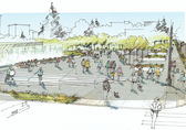 Visualization of the Downtown Park Northeast gateway now under construction