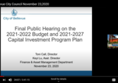 Final Budget Public Hearing Image from Virtual Meeting
