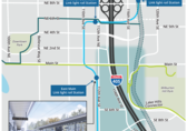 This map displays the area studied for I-405 south downtown access.