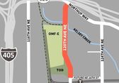 Map showing portion of 120th Avenue Northeast to be improved