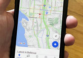 Close-up of navigation app on a smartphone