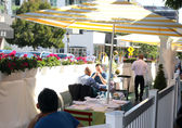 Diners enjoy the outdoor eating option at Bis on Main.