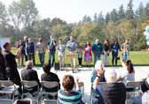 Deputy Mayor Jared Nieuwenhuis, council members Jeremy Barksdale, Conrad Lee, Janice Zahn and John Stokes, Park Board members, and about 400 other people celebrated the opening of Newport Hills Woodlawn Park Saturday, Oct. 15.