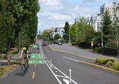 "Bike Bellevue" will include new bike lanes such as this one visualized for Northeast 12th Street downtown.