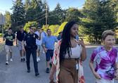 City staff stroll with residents at a Neighborhood Walk in 2023.