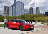 Electric vehicles are shown at Downtown Park.