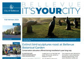 Front page of It's Your City issue, with photos, headlines and text