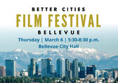 Better Cities film festival title appears above the Bellevue skyline.