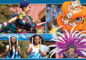 Four photos of performers at International Festival.