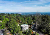 The new water reservoir is in the foreground of an aerial photo of the Horizon View neighborhood.