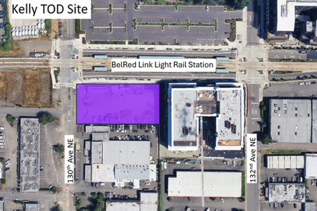 Aerial view of the Kelly TOD Site