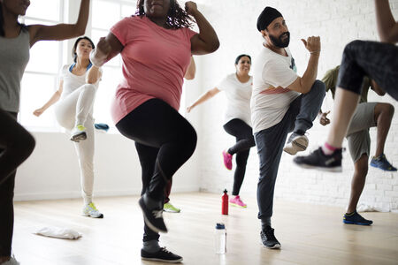 Diversity People in Exercise Class.